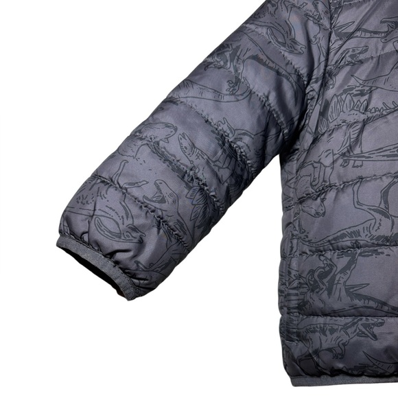 Carter's Toddler Boy Grey Zip-Up Puffer Jacket Dinosaur Print Size 2T - Picture 6 of 10
